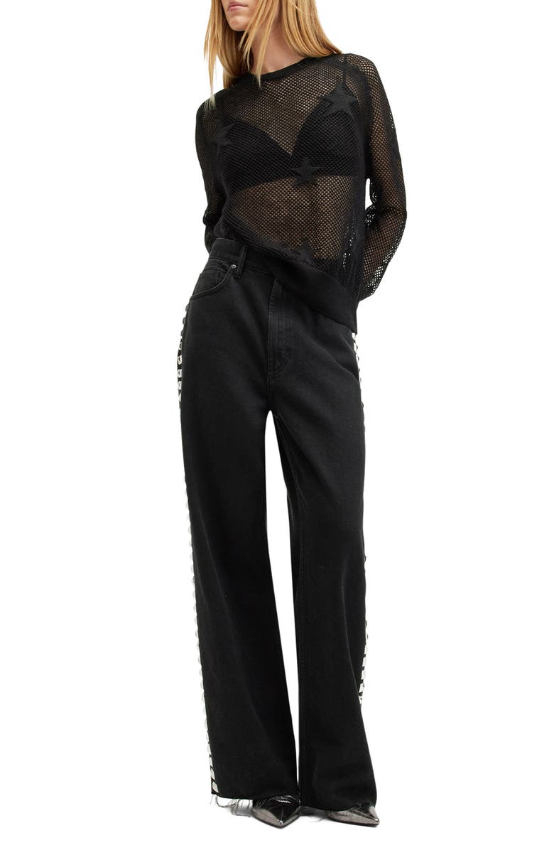 AllSaints Seraph Star Mesh Sweater, Alternate, color,