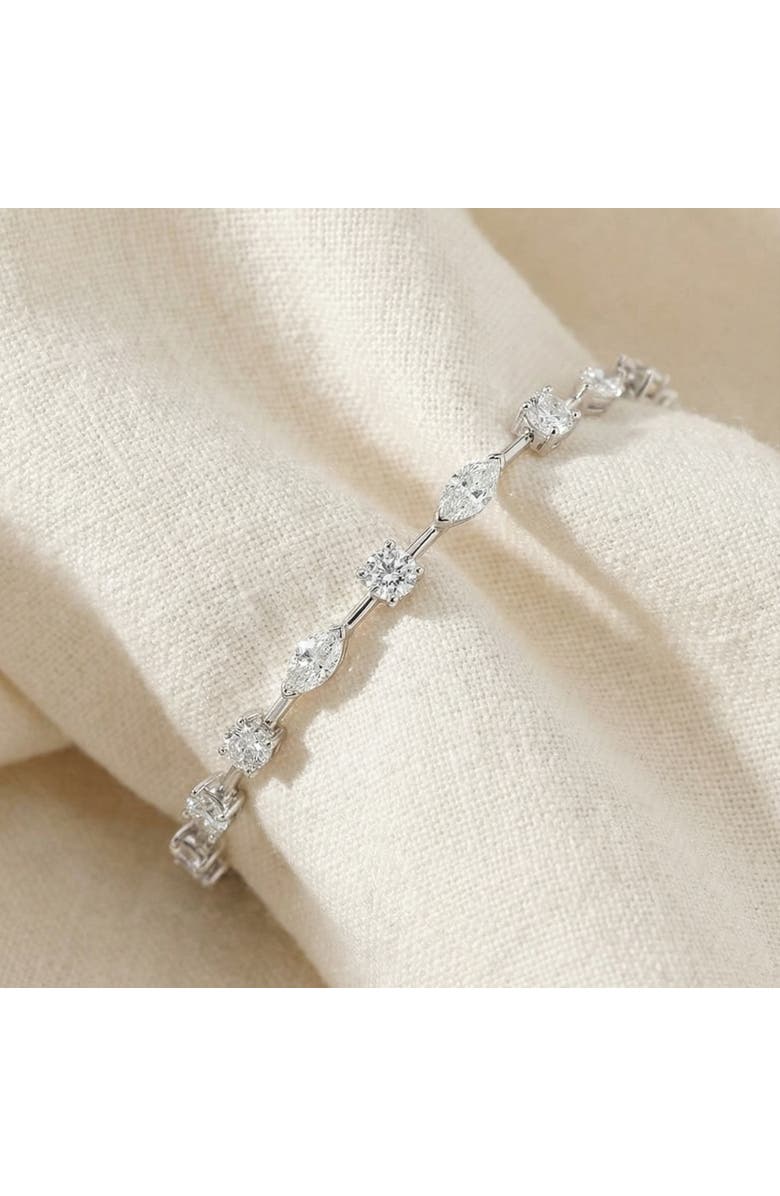 Bliss Diamond 8Ct Mixed Cut Diamond Tennis Bracelet 7" 14k Gold Lab Grown, Alternate, color, 14K White Gold