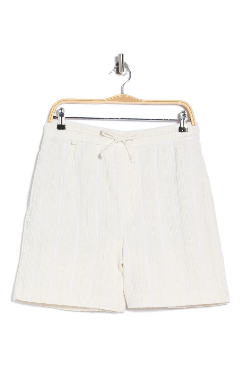 Textured Drawstring Shorts, Alternate, color, CREAM