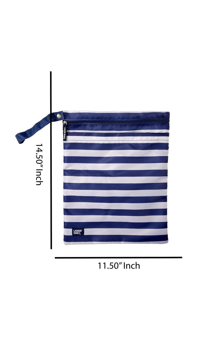 Lands' End Wet Bags for Travel 2-Piece Set, Polyester Canvas Wet Dry Bag for Swimsuits, Wet Clothes, and More, Alternate, color, Navy