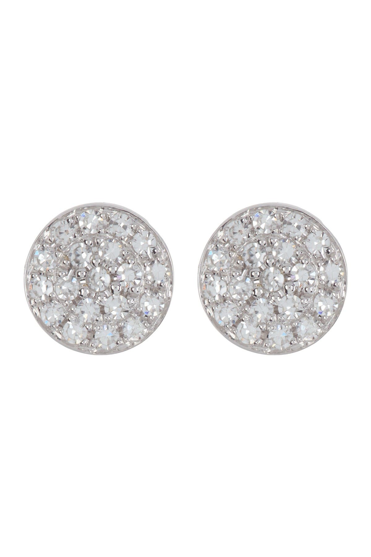 RON HAMI 14K White Gold Micro Diamond Pave Circular Stud Earrings - 0.07 ctw