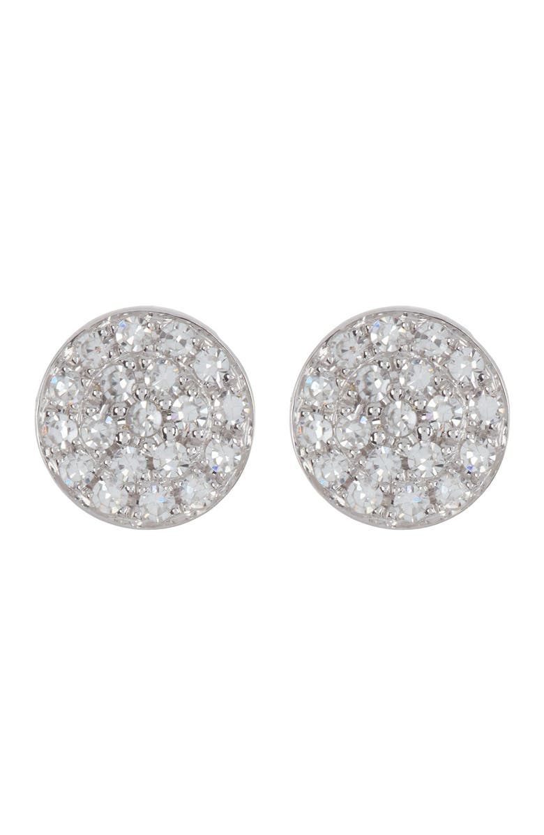 RON HAMI 14K White Gold Micro Diamond Pave Circular Stud Earrings - 0.07 ctw, Main, color, White Gold/Diamond