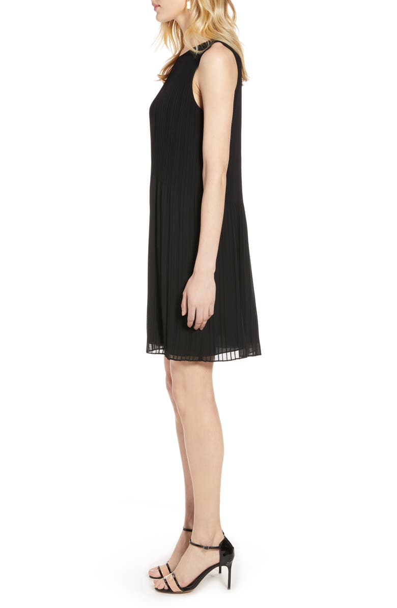 Halogen<sup>®</sup> Pleated Sleeveless Shift Dress, Alternate, color, 