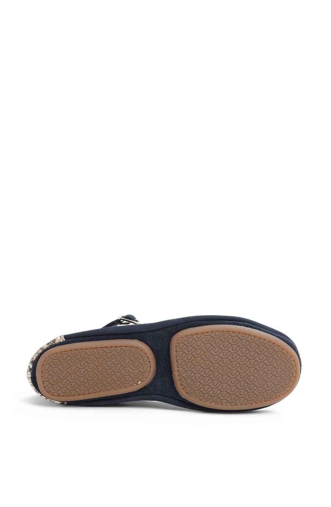 'Chain' T-Strap Foldable Flat, Alternate, color, MIDNIGHT/ GOLD SERPENT