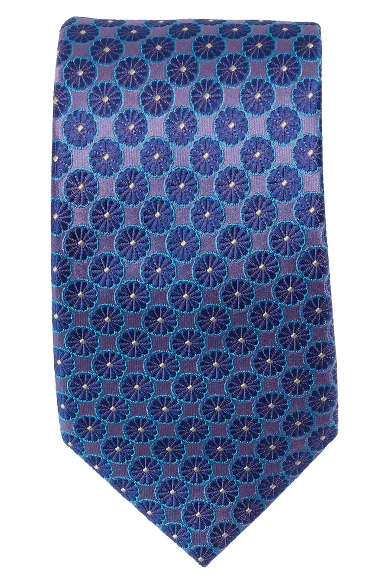 Golborne Florette Tie & Pocket Square Set, Alternate, color, PURPLE