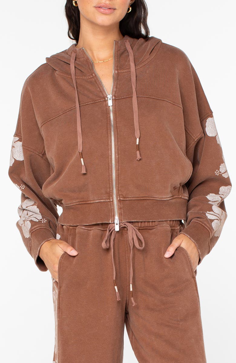 Roxy Fringing Reefs Graphic Hoodie, Main, color, Tiramisu