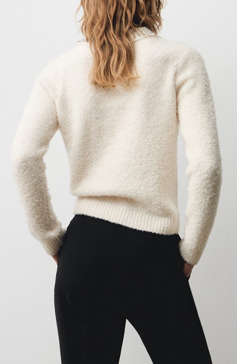 MANGO Polo Sweater with Rhinestone Embellished Collar, Alternate, color,