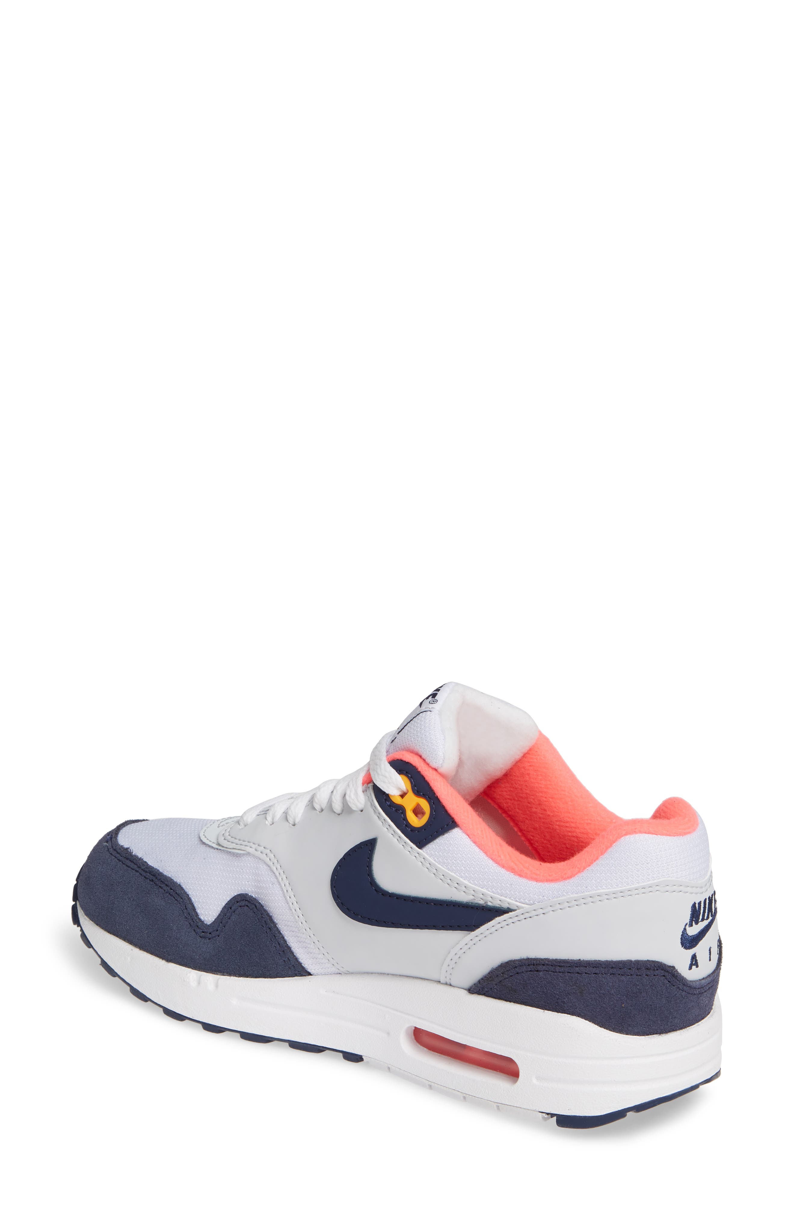 Air Max 1 ND Sneaker, Alternate, color, WHITE/ MIDNIGHT NAVY