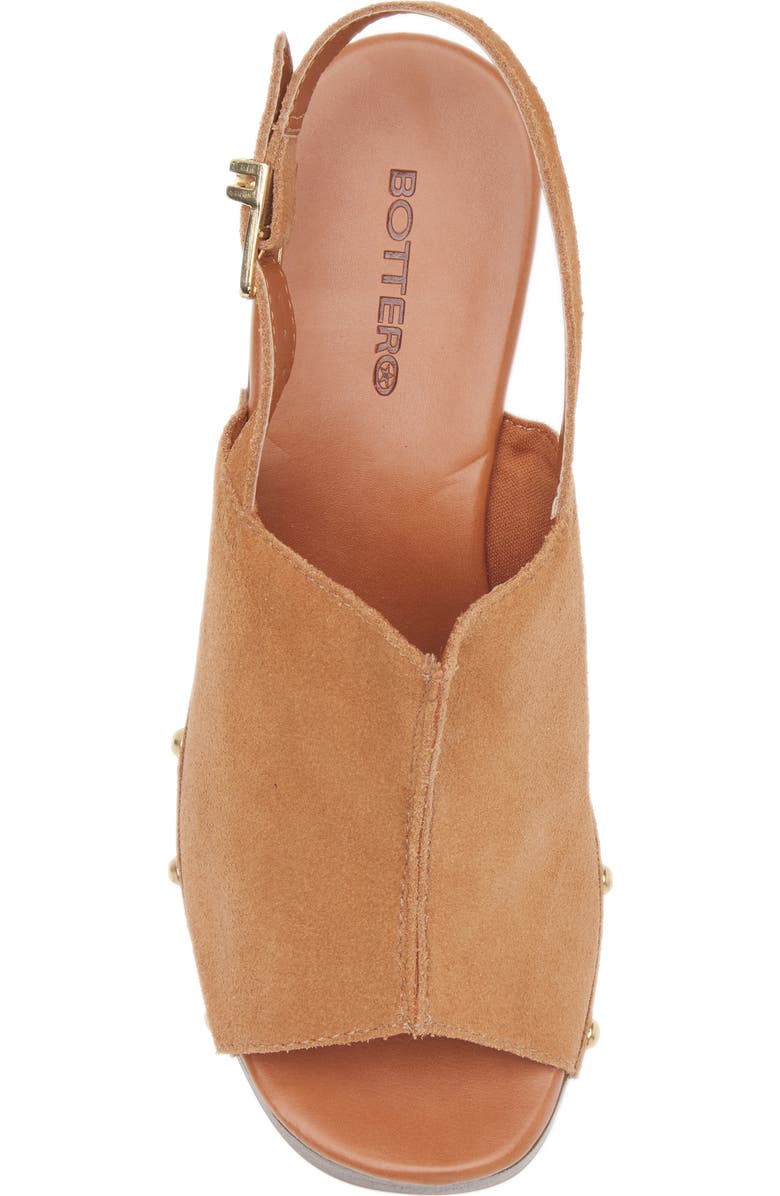 Bottero Slingback Peep Toe Platform Sandal, Alternate, color, Castanho