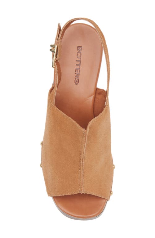 Bottero Slingback Peep Toe Platform Sandal In Brown