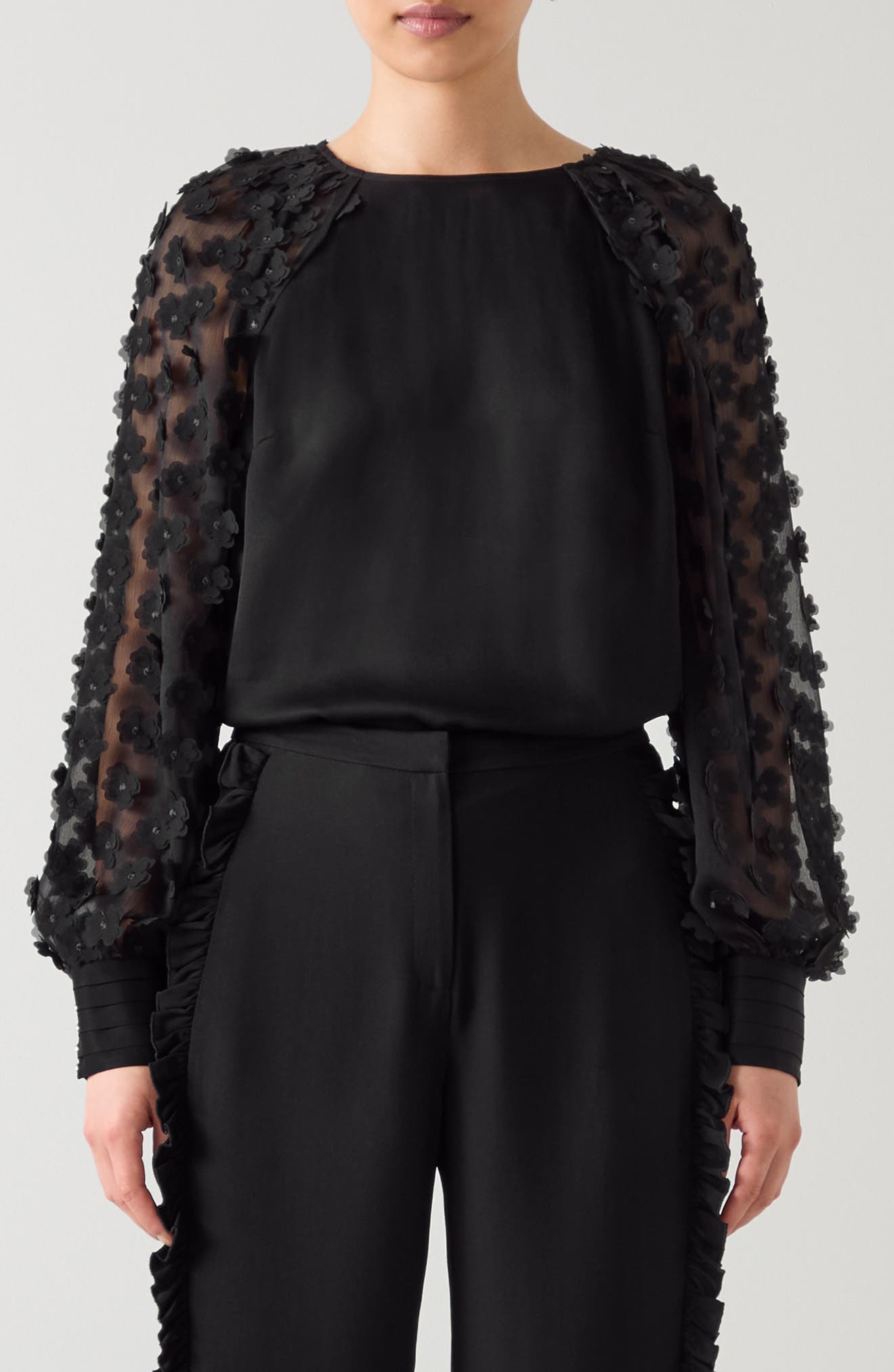 Gisella 3D Flower Chiffon Shirt
