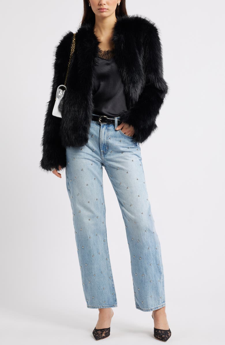 Open Edit Lace Trim Cami, Alternate, color, Black