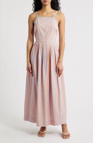 Saylor Imelda Stripe Cotton Fit & Flare Sundress