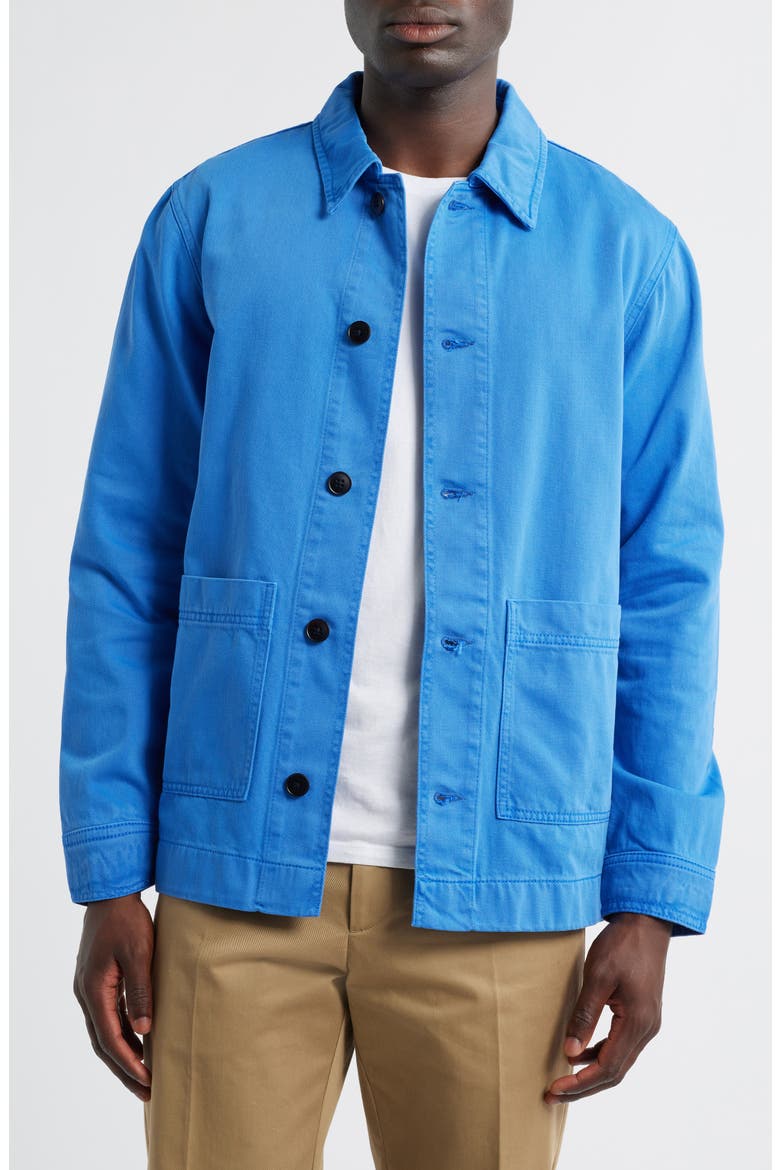 1874 Ollie Organic Cotton Denim Button-Up Overshirt, Main, color, BLUE QUARTZ