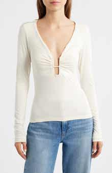 Good American U-Wire Long Sleeve Jersey Top