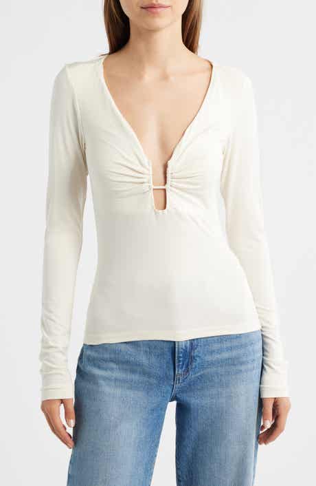 Good American U-Wire Long Sleeve Jersey Top