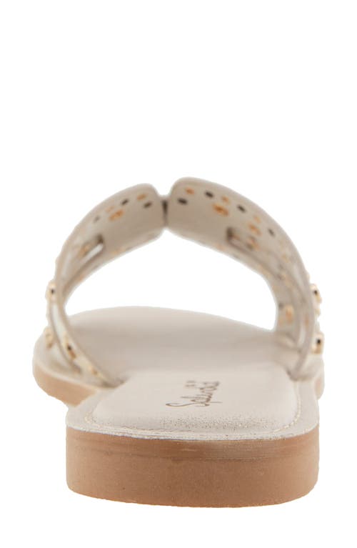 Splendid Samira Studded Slide Sandal In White Sand