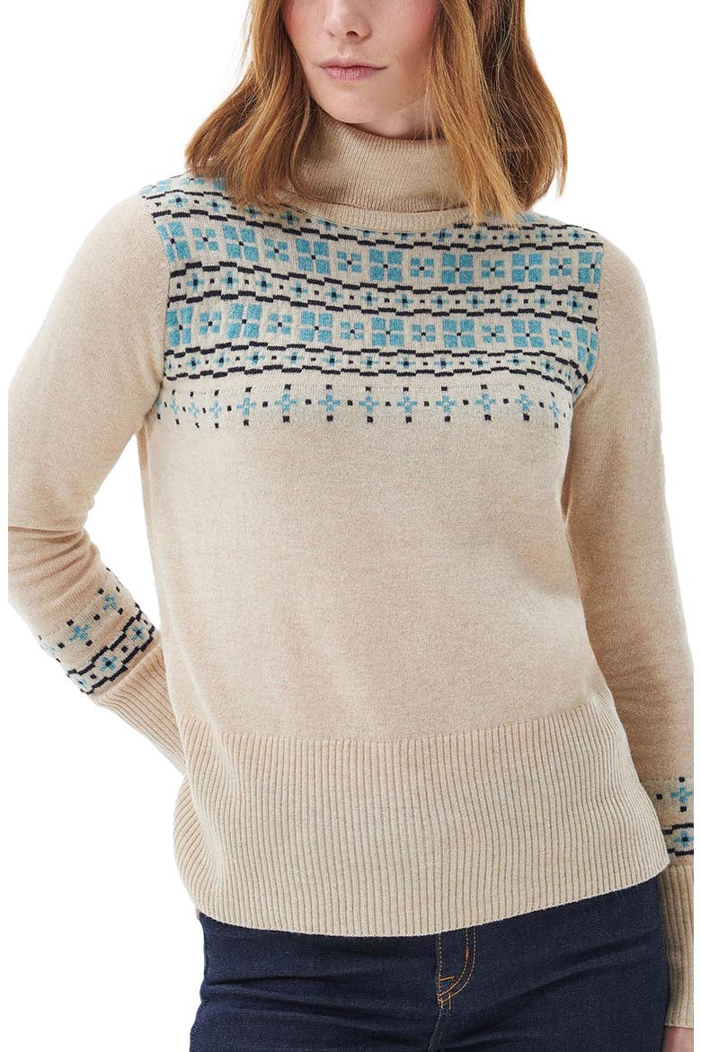 Herring Fair Isle Wool Blend Turtleneck Sweater, Main, color, OATMEAL