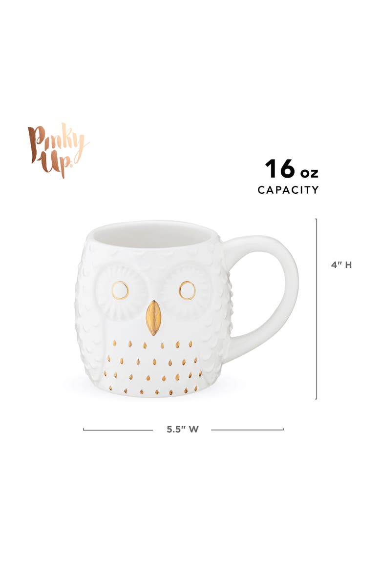 Olivia Ceramic Owl Mug, Alternate, color, White