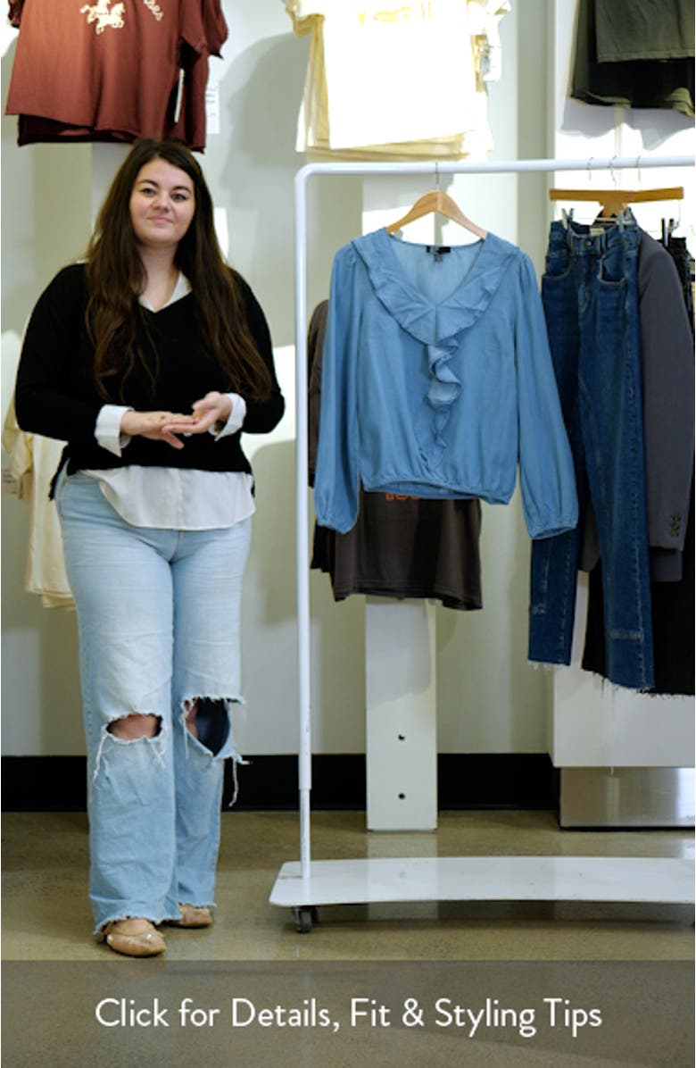 Ruffle Chambray Top, sales video thumbnail