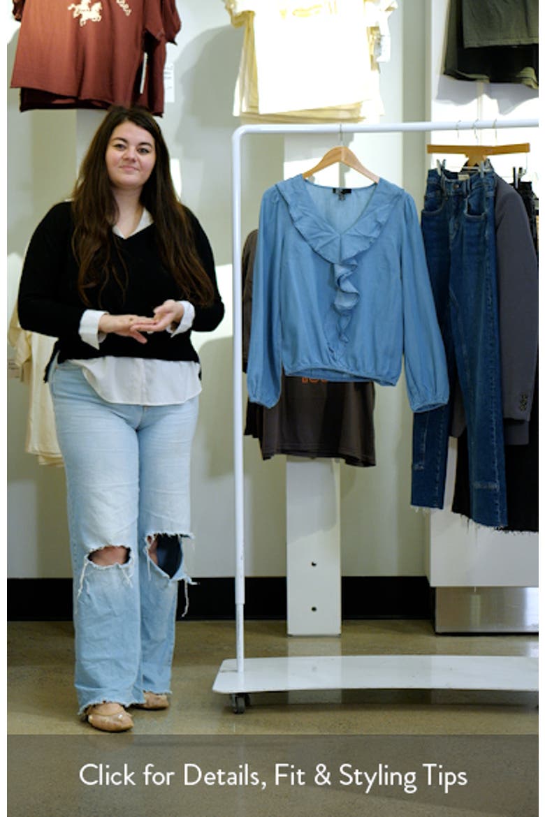 Ruffle Chambray Top video