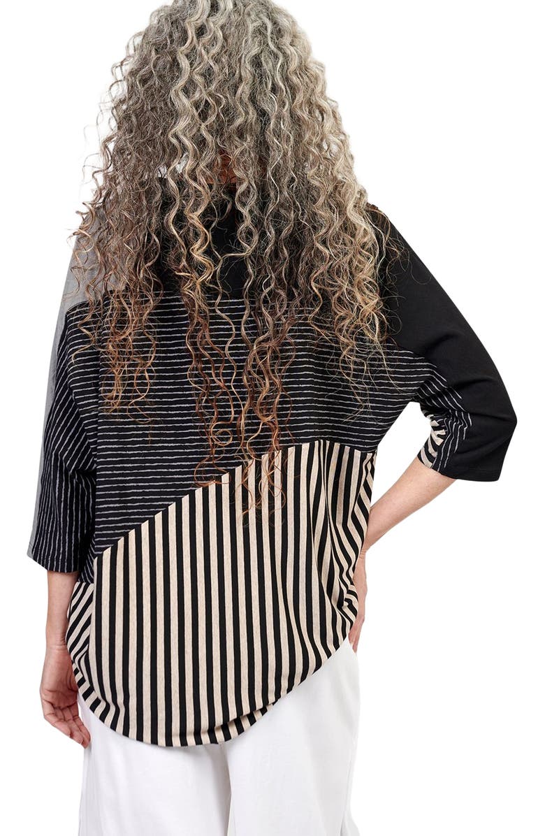 Alembika Jersey stripes patchwork crew neck tee, Alternate, color, 