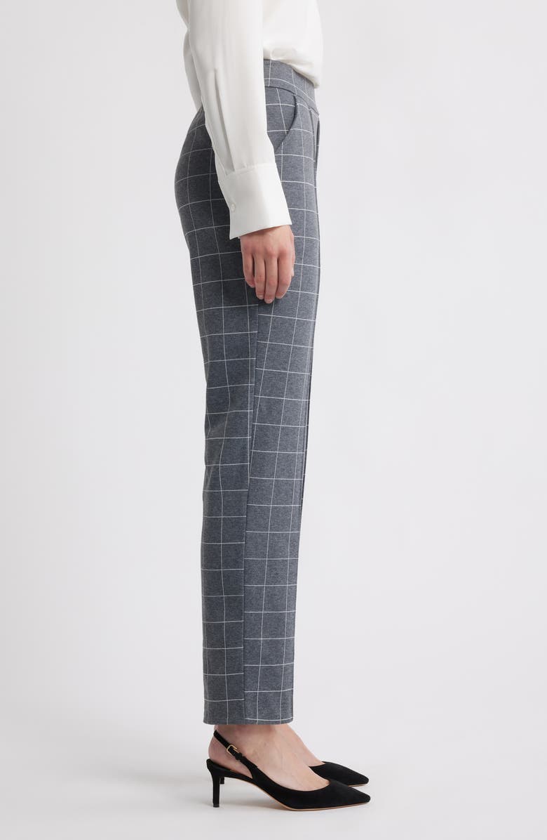 Hue Pintuck Slim Fit Pull-On Pants, Alternate, color, Grey