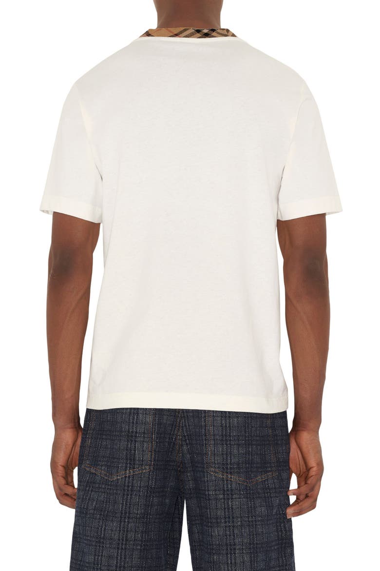 Check Trim T-Shirt, Alternate, color, CHALK