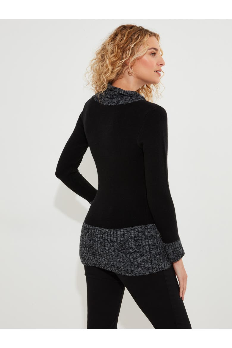 Button Cable Sweater, Alternate, color, BLACK