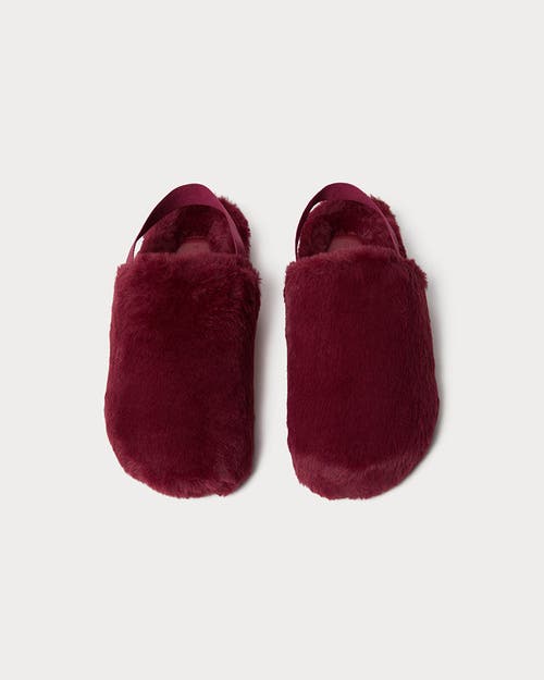 Weworewhat Fur Slipper In Rouge
