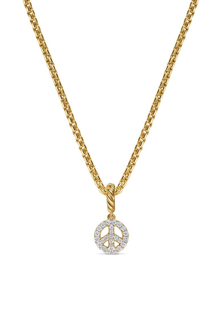 Micro Pavé Peace Sign Enhancer in 18K Yellow Gold with Diamonds, 7.6mm, Alternate, color, DIAMOND