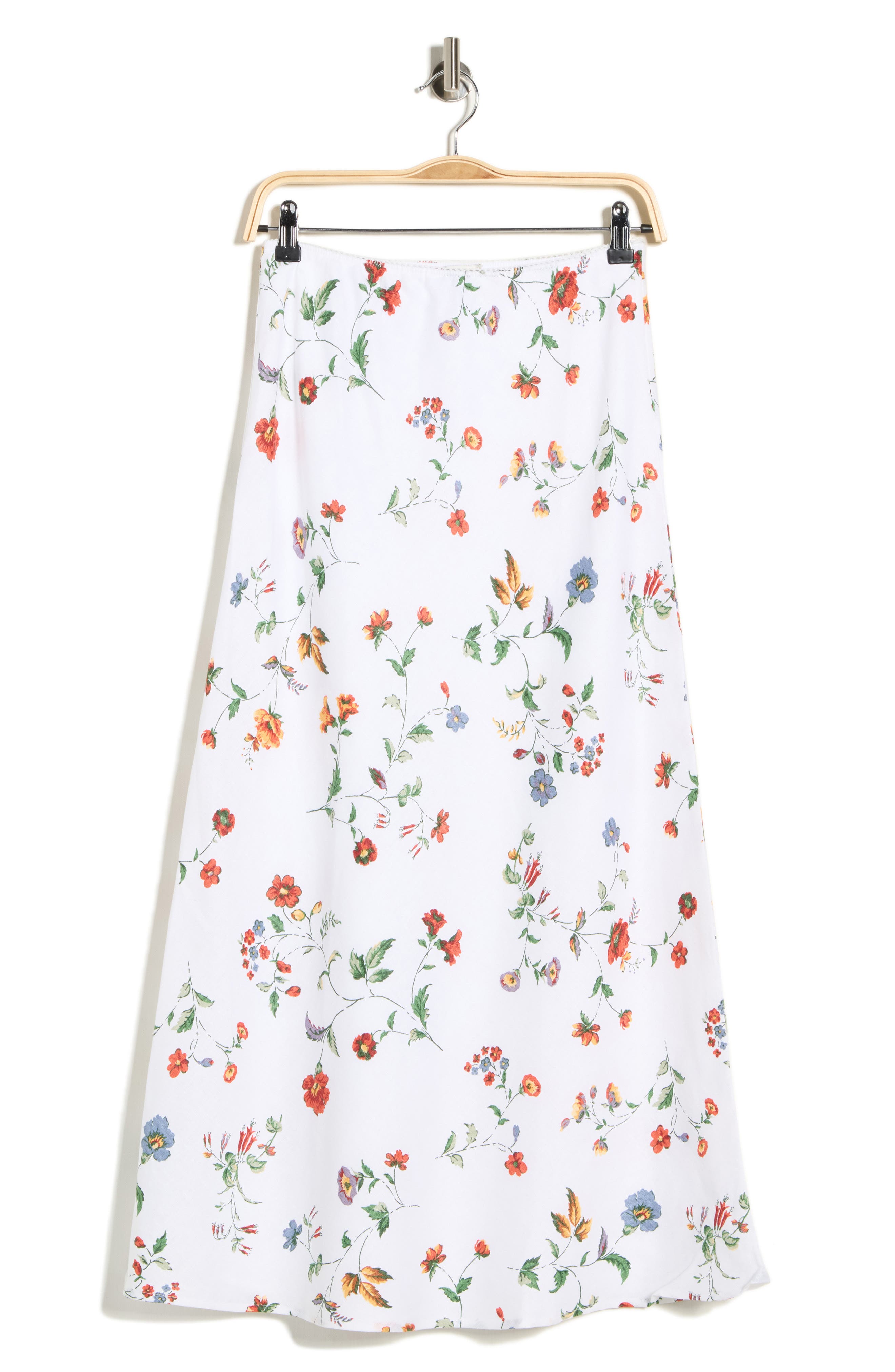 EDIT by JASON WU Floral Linen Midi Skirt