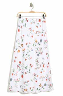 EDIT by JASON WU Floral Linen Midi Skirt