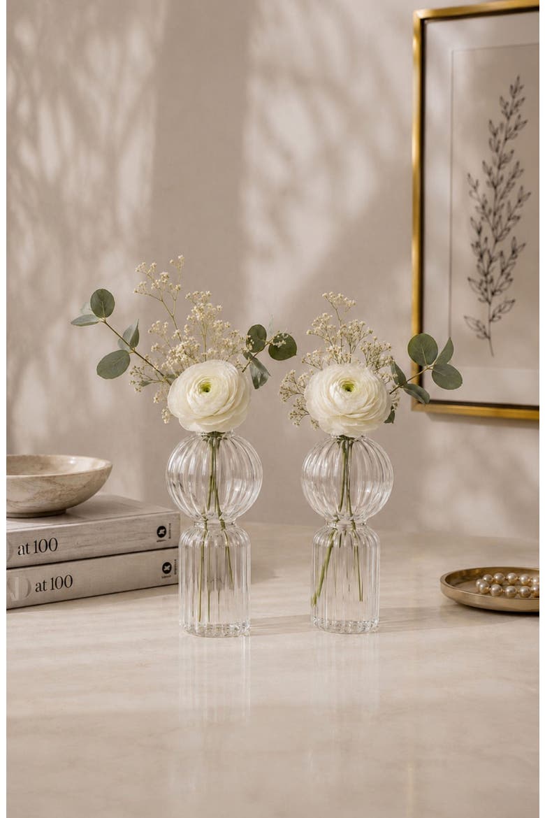 Ritz Set of 2 Vases, Alternate, color, CLEAR