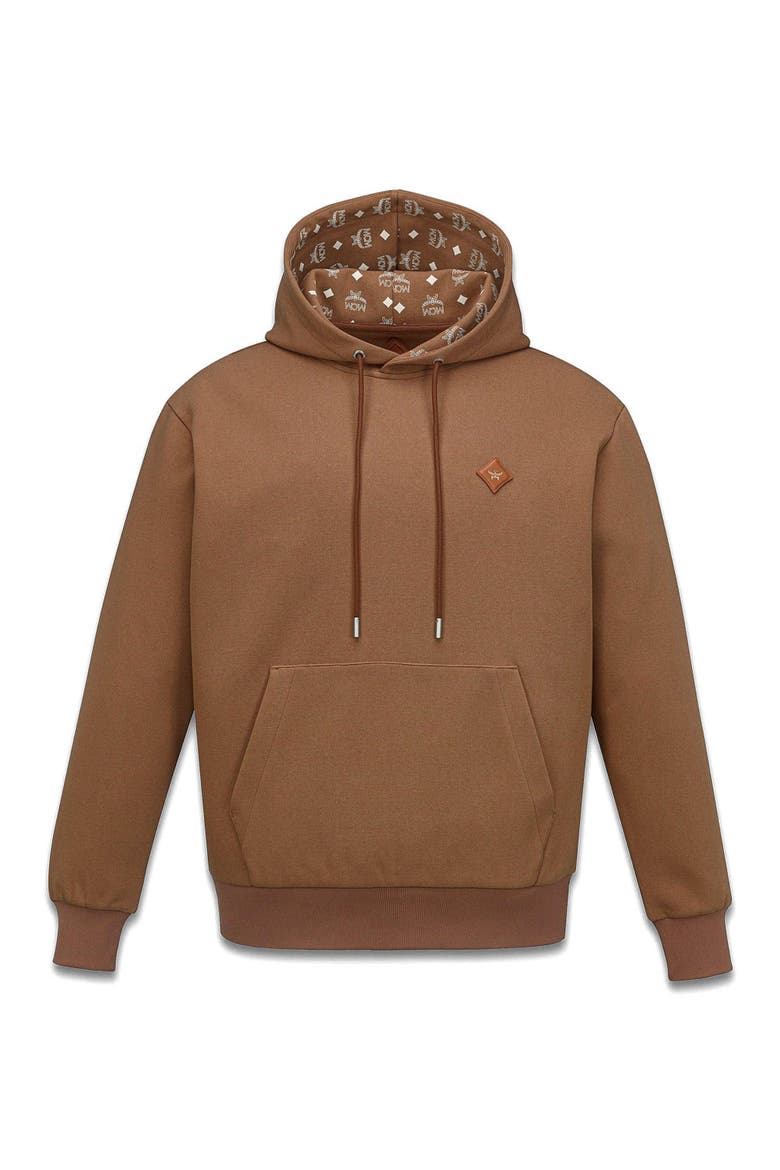 Essential Logo Patch Ponte Hoodie, Alternate, color, Cognac
