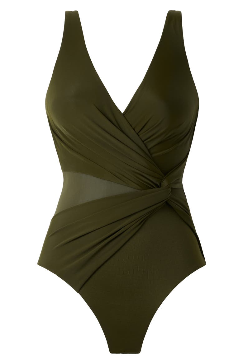 Illusionists Circe One-Piece Swimsuit, Alternate, color, NORI