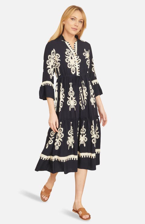 Viscose Floral Midi Dress
