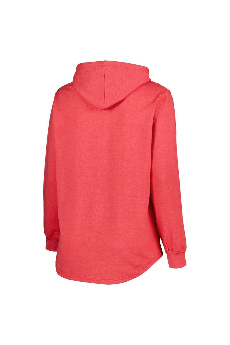 Women's Heather Red Washington Capitals Plus Size Fleece Pullover Hoodie, Alternate, color, Heather Red
