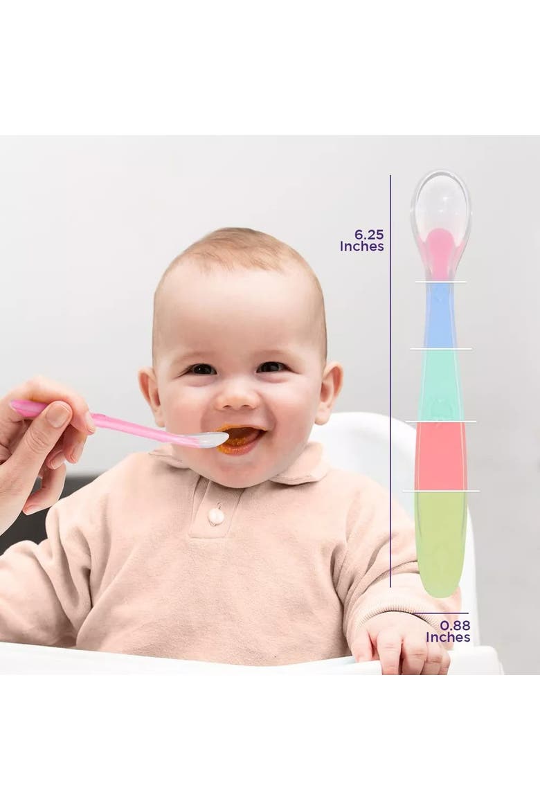 Silicone Baby Feeding Spoon Set, 5-Piece, Alternate, color, Multicolor