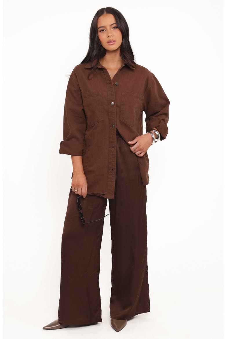 Toto Denim Shacket, Alternate, color, CHOCOLATE BROWN
