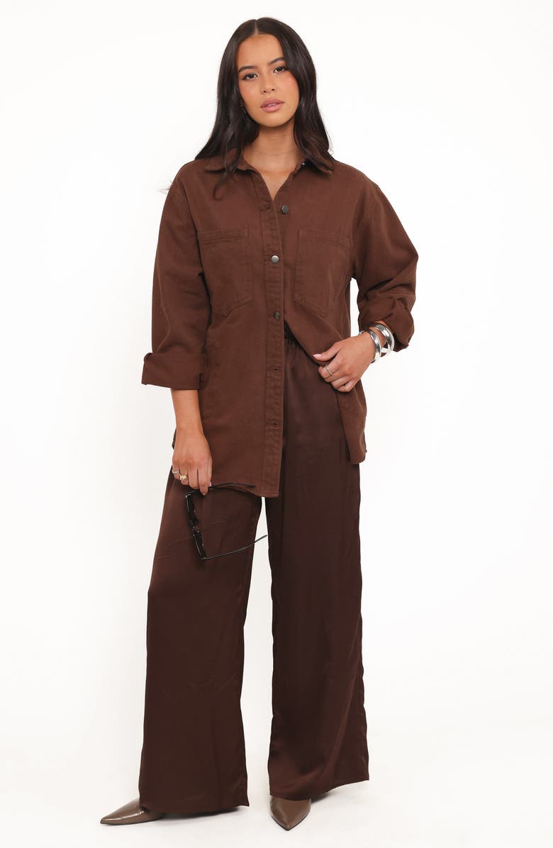 Petal & Pup Toto Denim Shacket, Alternate, color, Chocolate Brown