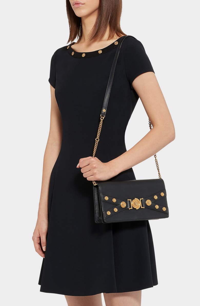 Versace Tribute Leather Shoulder Bag, Alternate, color,