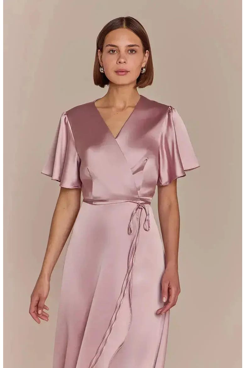 Florence Waterfall Hem Dress, Alternate, color, Rose Pink