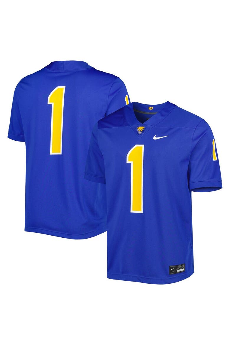 Men's Nike #1 Royal Pitt Panthers Untouchable Football Jersey, Main, color, Royal