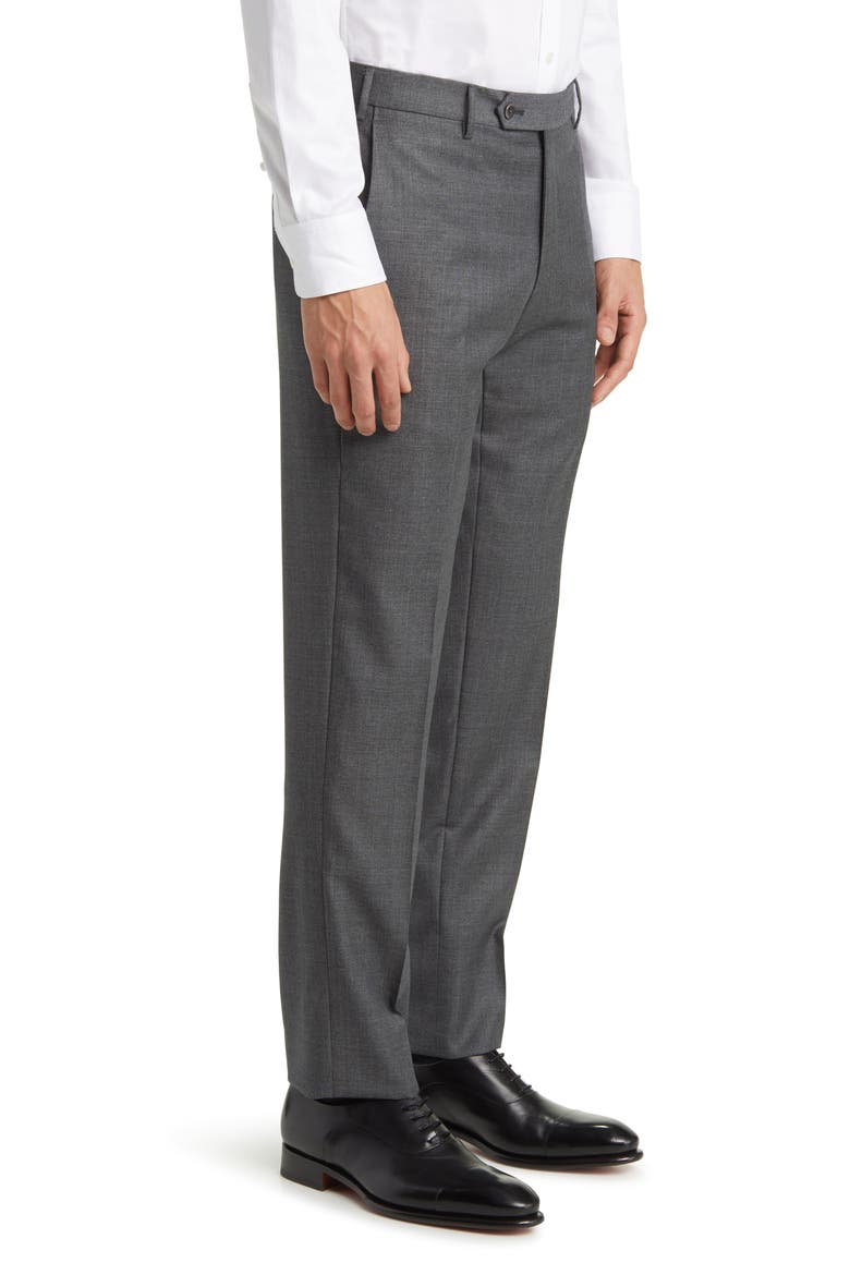 Parker Classic Wool Sharkskin Dress Pants, Alternate, color, MED GREY 4