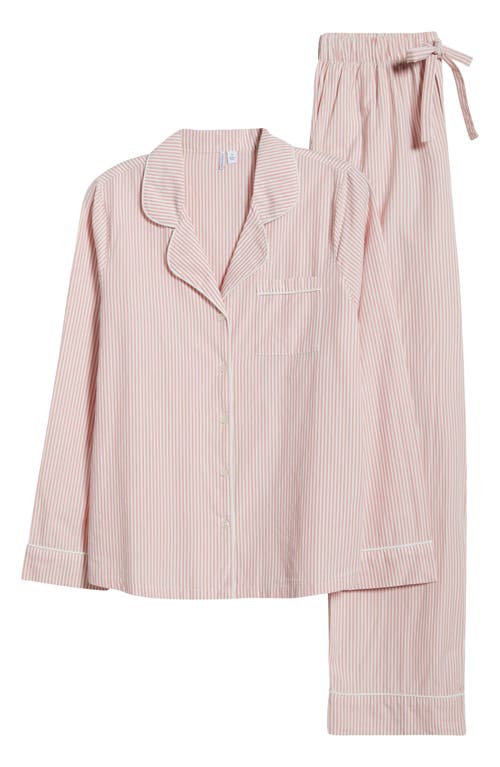 Nordstrom Classic Cotton Pajamas In Pink Beauty Skinny Stripe