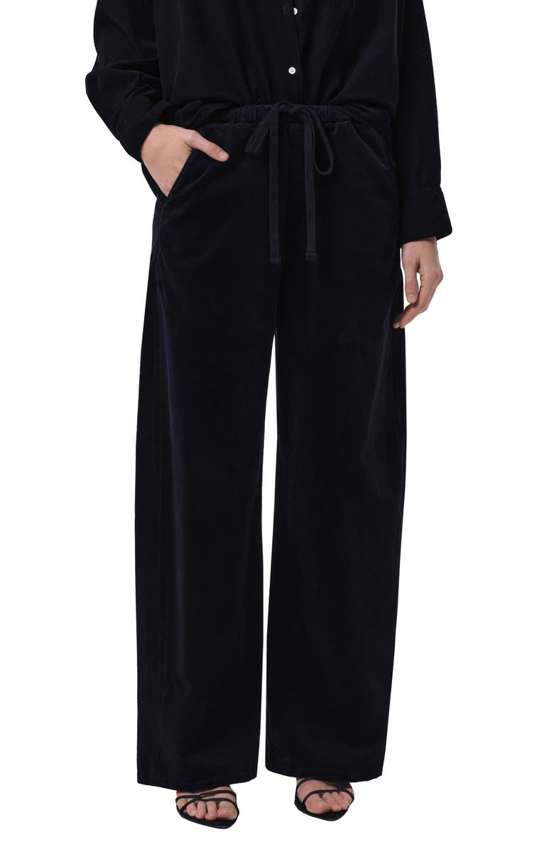 Citizens of Humanity Aurora Pull-On Stretch Cotton Pants, Main, color, True Navy