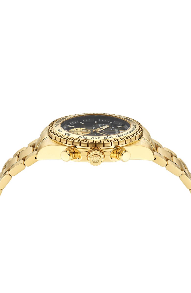 Versace Chrono X Chronograph Bracelet Watch, 44mm, Alternate, color, Ip Yellow Gold