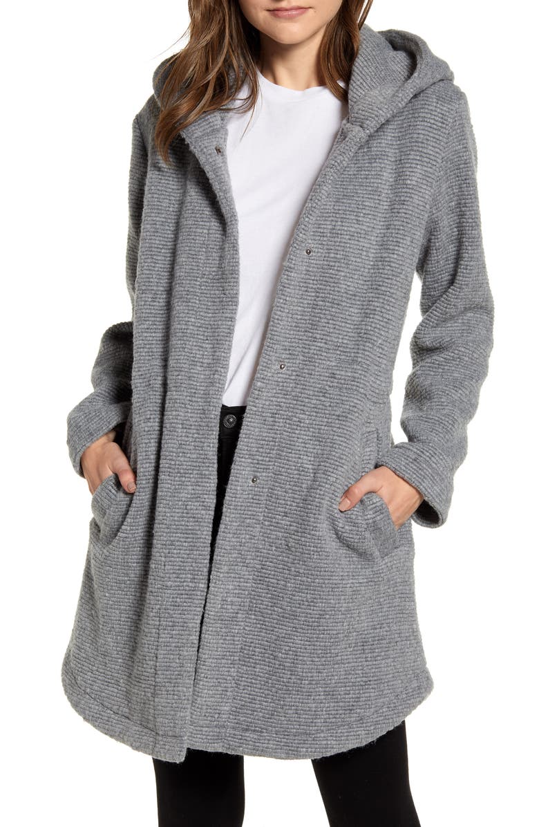 BB Dakota by Steve Madden BB Dakota Hooded Rib Coat, Main, color,