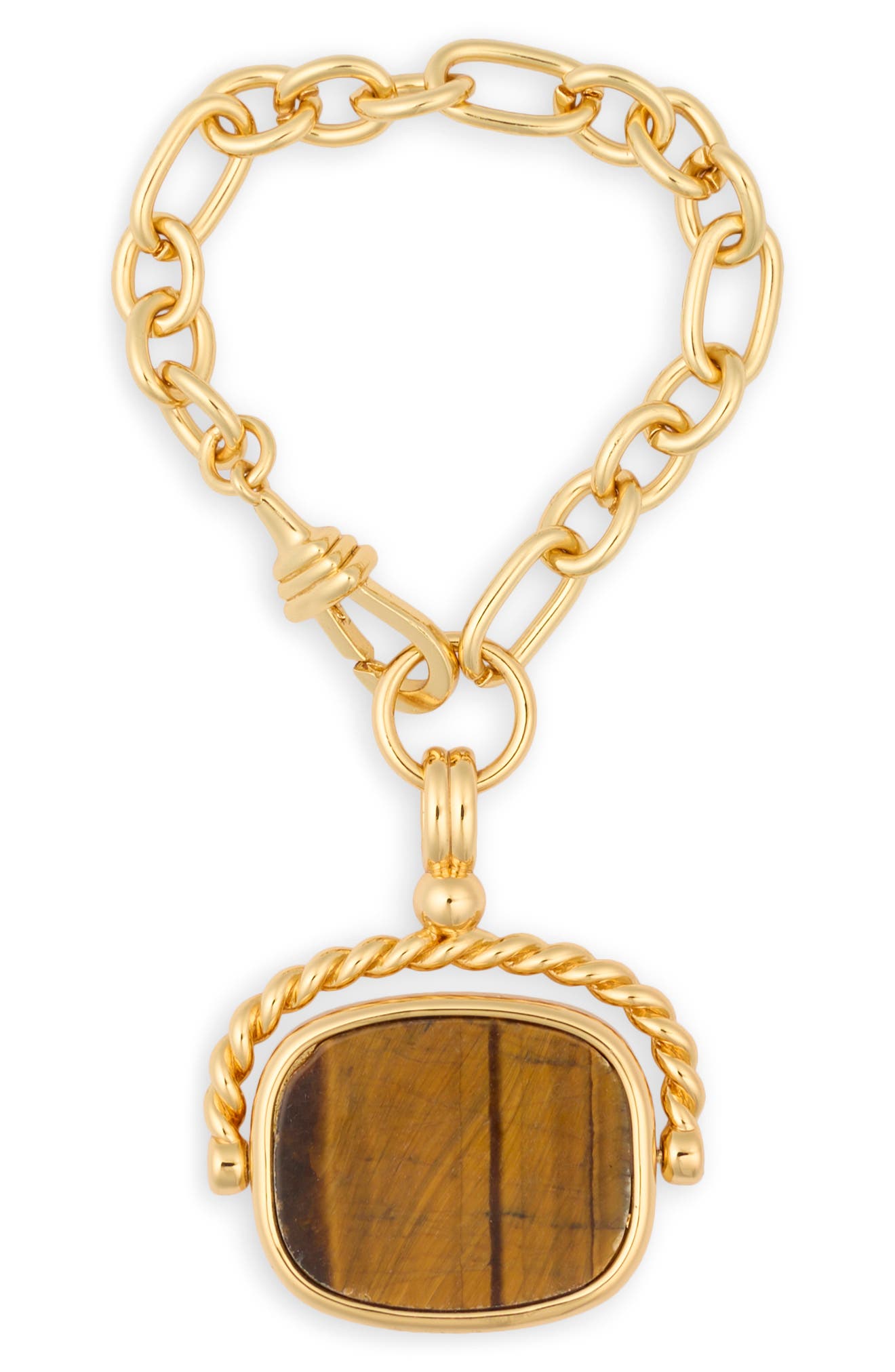 Stone Inlay Spinner Bag Charm, Main, color, CINNAMON